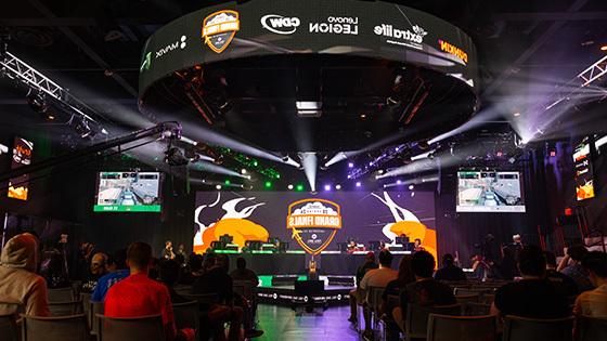 A wide shot of the crowd in the 满帆大学 Orlando Health Fortress during the NACE Grand Finals.