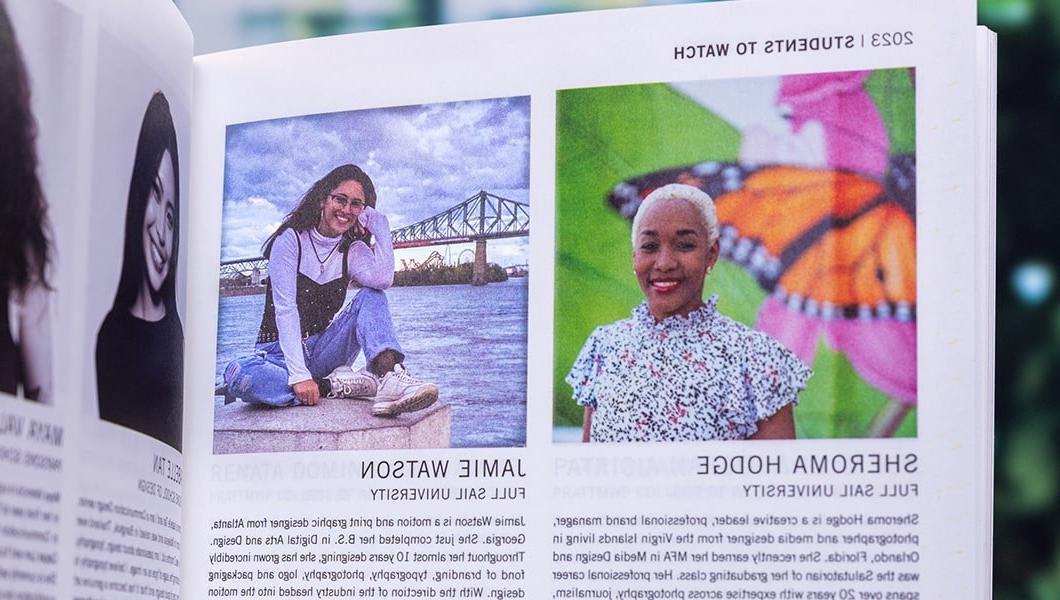 A writeup about Sheroma and Jamie, complete with their headshots, in the print edition of ‘Graphic Design USA.’